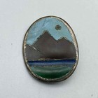 Sterling Silver 925 Jewelry Lot 3pc Aquamarine Tourmaline Enamel Brooch Necklace
