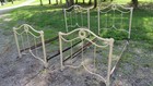 Pair Twin Vintage Iron Beds Carved Beautiful
