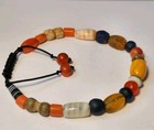 A Bracelet Of Ancient   Antique Agate  Glass  Carnelian  Amber  Coral Beads