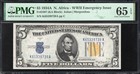 1934-a  5 North Africa Silver Certificate Pmg 65 Epq Fr 2307 Wwii Currency 39739