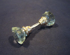 Incredible Pair Antique Victorian 12 Point Cystal Glass Brass Shank Door Knobs