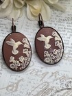 Rose Gold Wedding Party Earrings Cameo Birthday Gift Carmel White Hummingbird