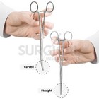 2 Pcs Set 12  Straight   Curved Hemostat Forceps Locking Clamps German Grade