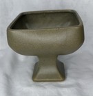 Vintage Floraline Green W brown Speckled Pedestal Square Planter 5 5  Tall
