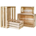 Vintage Wooden Storage Crates Livingroom Stackable Diy Rustic Boxes Organizer Us