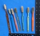 Mid Century Vintage Toothbrush Lot C1950s-1960s Buttergum Colgate Tek Pro Usa