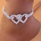 Cubic Zirconia Chain Anklet Silver Ankle Bracelet Fashion Foot Jewelry Women