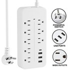 Us Power Strip Surge Protector 8 Ac Outlets 3 Usb Ports Type C Port W  4ft Cable