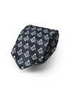 Square   Compass Masonic Neck Tie -  black   Silver 