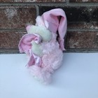 Cuddle Barn Bear Lovey 8  Pink Holding Security Blanket Plush Baby Toy Fluffy