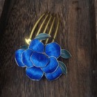 Cloisonne Peony Hair Comb Hairpin Ancient Style Hair Accessory For Hanfu Gift