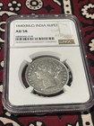 British India Victoria 1840  b c  One Rupee Silver Coin Ngc Certified Au58 Look