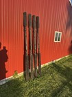 A Set Of 4 Antique Solid Turned Wooden Porch Posts 93    Long
