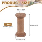 2pcs Wooden Spools Of Crafts  2 36in Empty Thread Bobbins  Brown