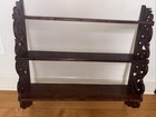 Antique Walnut Wall Display Shelf Fretwork Victorian 3 Shelves 25    X 24   