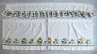 Vintage 70 s Sears Merry Mushrooms 2 Curtain   1 Valance Kitchen Set Rod Pocket