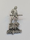 West Virginia Mountain Man Souvenir Lapel Pin Silver Color Metal 