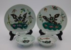  19th Century Chinese Famille Rose Hand Painted Porcelain Plates   Sauce Dishes