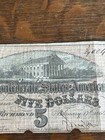 1863  5 Five Dollar Confederate States Of America Bill Civil War Richmond Note
