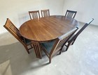 Vintage Craftsman Mission Oak Dining Set With Six Chairs