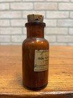 Antique Vintage Merck   Co  Pharmacy Medicine Bottle Amber Glass W  Label
