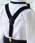Light Blue Clip On  y  Back Elastic Suspenders  Boys Girls Kids Child