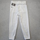 Dirty Mids Baseball Pants Medium White Elastic Waist Athletic 25  Inseam