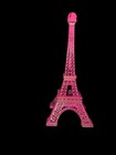 Cast Metal Mini Eiffel Tower Replica Hot Pink Decorative Accent