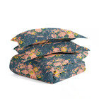 3-piece Navy Floral Reversible Microfiber Twin twin Xl Comforter Set