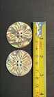 Mop Mother Of Pearl Carved Oyster Antique Victorian Button Lot 2 Vintage Shell