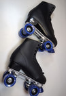 Roller Skates Mens Sz 8 Chicago  Leather Quad Lace-up 405 Blue Wheels 8601k