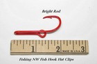 Bright Red Colored Eagle Claw Fish Hook Hat Clip   Pin