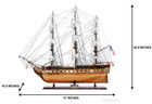 Uss Constitution Old Ironsides Wooden Tall Ship Model 38  Semi-built Frigate New