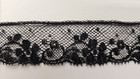 Vintage antique  Black  French  1  Cotton Leavers Lace  9 Yards