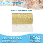 Tulle Fabric Rolls 6  By 50 Yards Fabric Spool Tulle For Diy  Champagne Gold