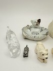 Vintage Dog   Cat Figurines Lot  10 -waterford Dog Crystal- Japan Ring Holder