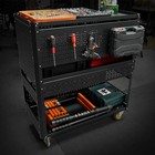39 4 Inch 3-tier Rolling Tool Cart With 4 Trays Heavy Duty Mechanic Cart 500-lb