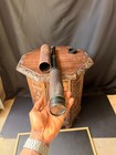 Vintage 4 Draw Brass   Leather Spyglass Telescope 36  With Leather Case Nautical