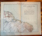 Set Of Six Antique 1905 Engraved Maps Of South America  16    X 19    