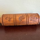 Vintage Wooden Springerle Rolling Pin Holiday Cookie Baking Designs Germany
