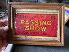 Vintage Rare Collectible Passing Show Cigarette Adv  Litho Tin Sign Board Framed