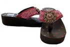 Montana West Women s Brown Platform Pink Embroidered With Rhinestone Concho Nib