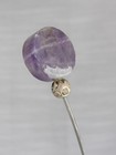 Antique Purple Amethyst Hatpin 7 75  Victorian Hat Pin W  Natural Polished Stone