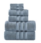 Member s Mark Towel Set Hotel Premier 6-piece 100   Cotton   3 Sized Blue Crest
