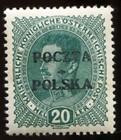 Poland 1919 Poczta Polska Overprinted On Austria 1916 Stamp Scott  57 Mint   577