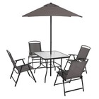 Albany Lane 6-piece Steel Outdoor Patio Dining Set With Umbrella  Gray