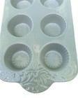Gracious Goods Blue Ceramic Muffin Cupcake Pans Set Of 2