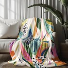 New Anthropologie Boho Abstract Fleece Throw Blanket Bedspread Bedding 50  X 60 
