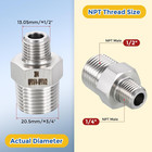 3pack Stainless Steel Pipe Fittings 1 2 To 1 4 Npt Hex Nipple Adapter
