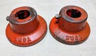 Vintage York Barbell Collars  1    Pair - Original Red Paint Cast Iron - Guc